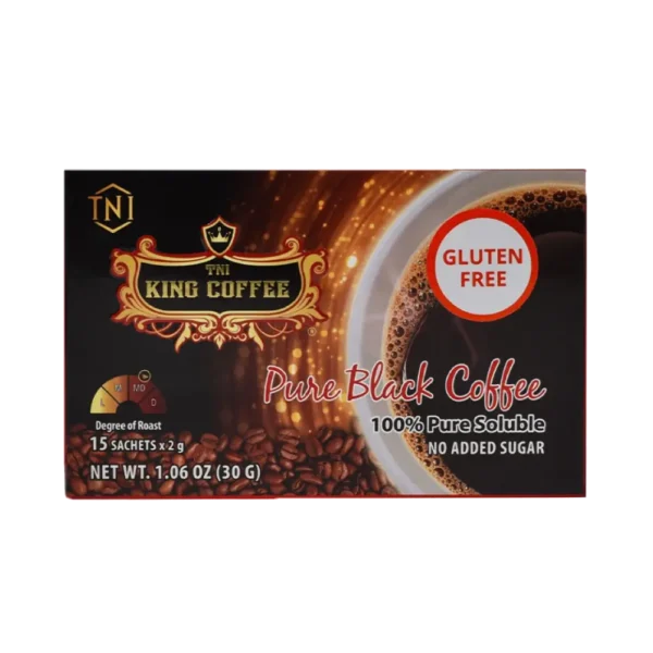 قهوه فوری pure black قهوه سیاه کینگ کافی 15 ساشه ای